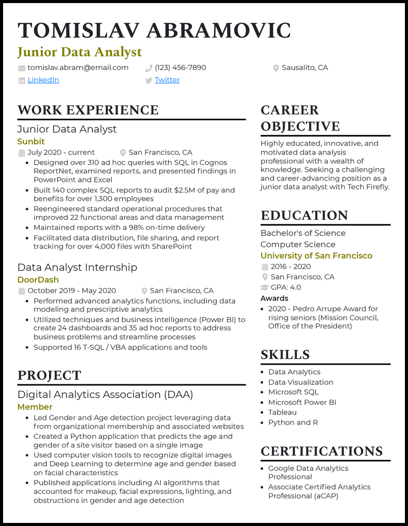 25 Data Analyst Resume Examples For 2024 Boost Your Career 25 Data Analyst Resume Examples For 2024 Boost Your Career