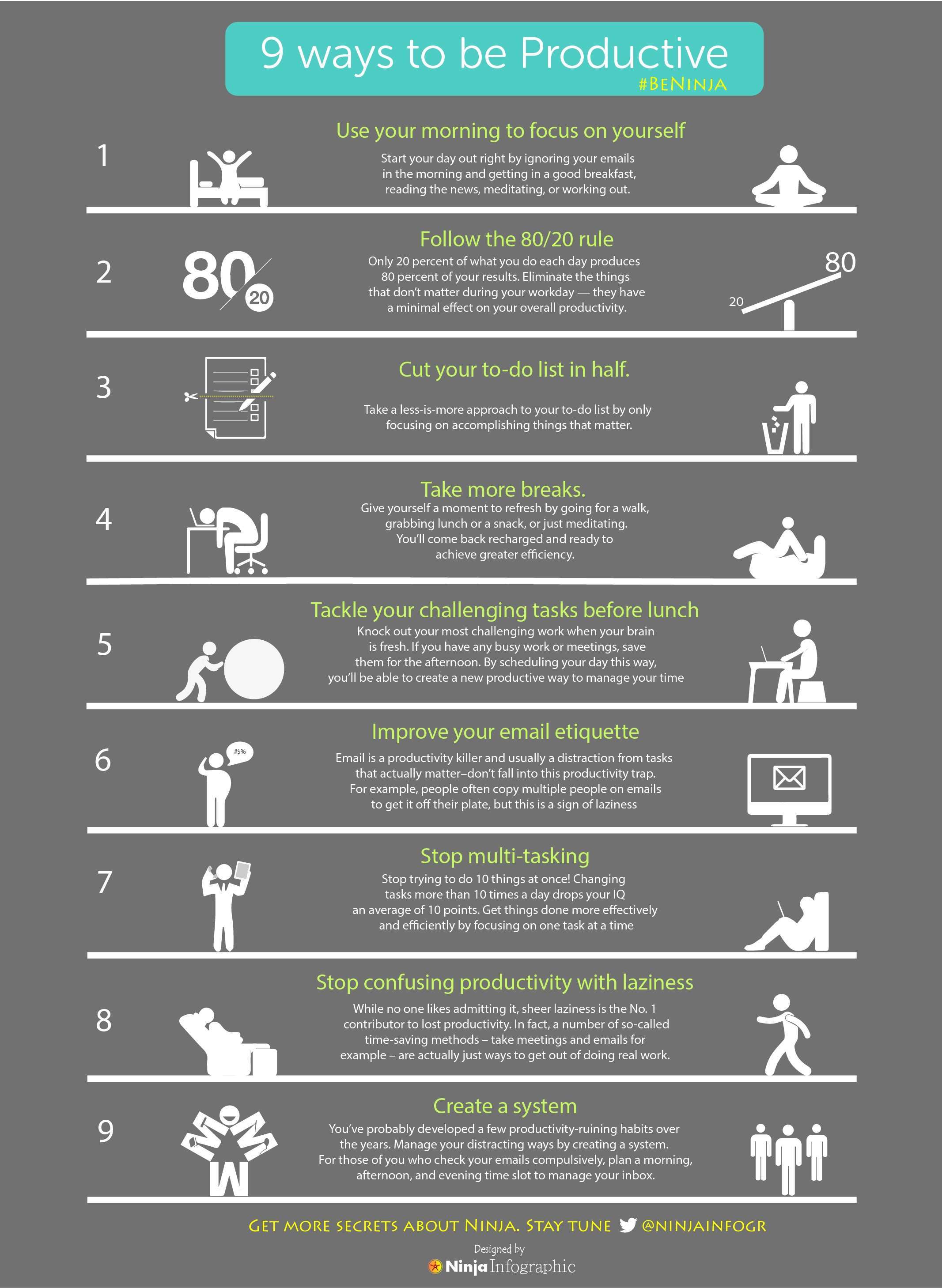 9 Ways To Be Productive Visual Ly Productivity Infographic 9 Ways To Be Productive Visual Ly Productivity Infographic