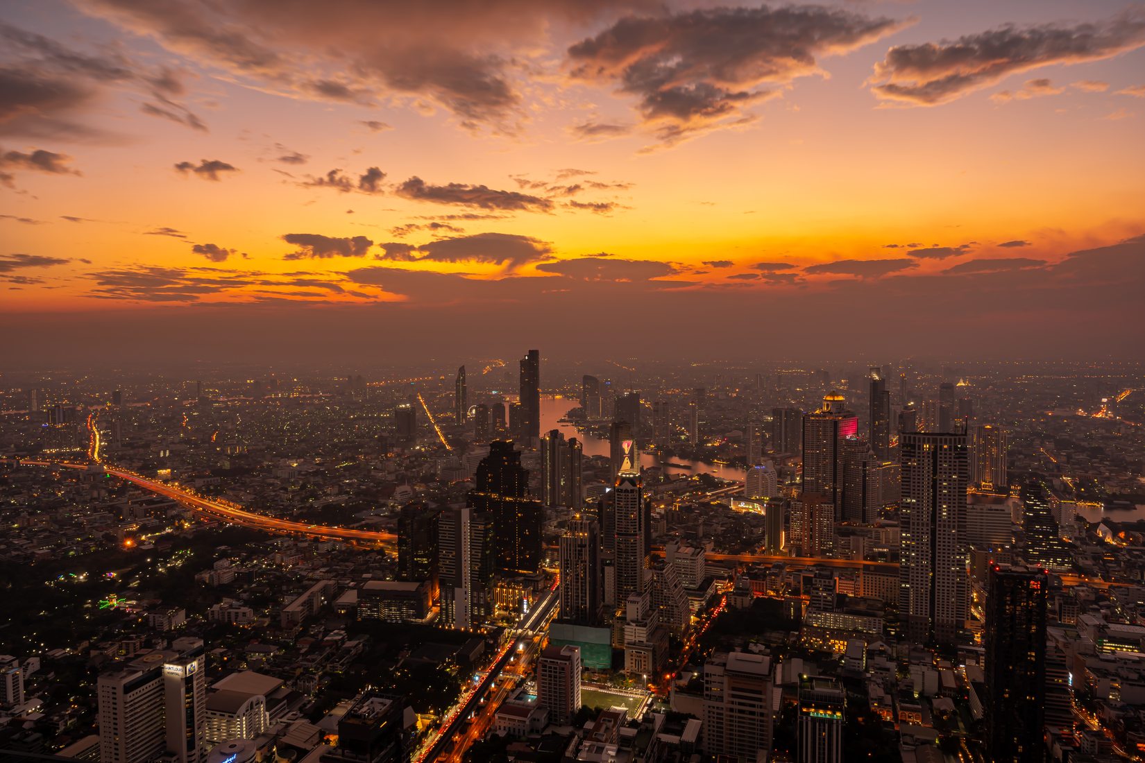 Bangkok Skywalk Night View Thailand Bangkok Skywalk Night View Thailand