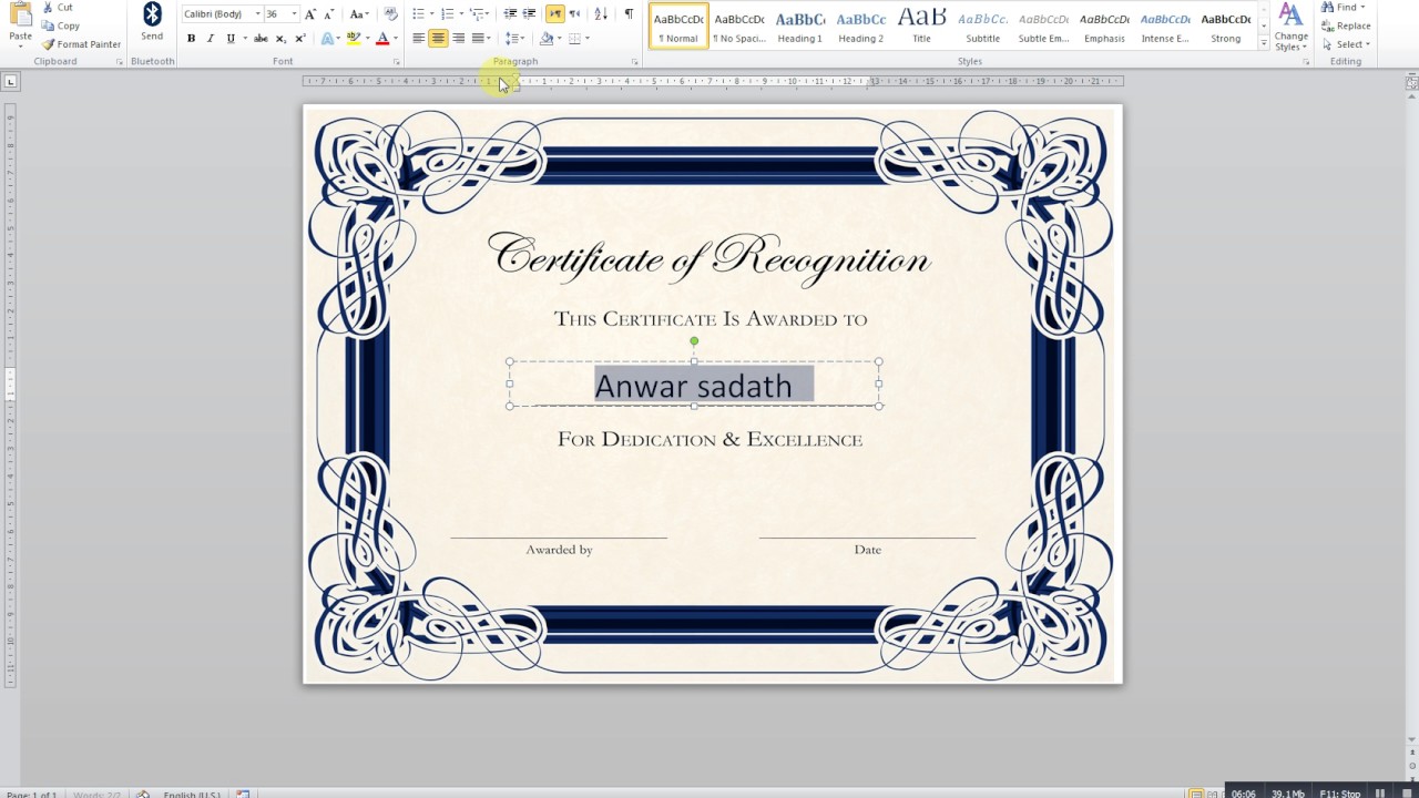 Certificate Design In Ms Word How To Make Certificate Design In Word Certificate Design In Ms Word How To Make Certificate Design In Word