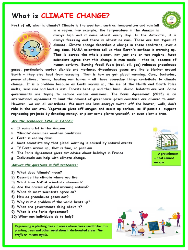 Climate Change Reading Comprehension Passage And Questions Pdf Climate Change Reading Comprehension Passage And Questions Pdf