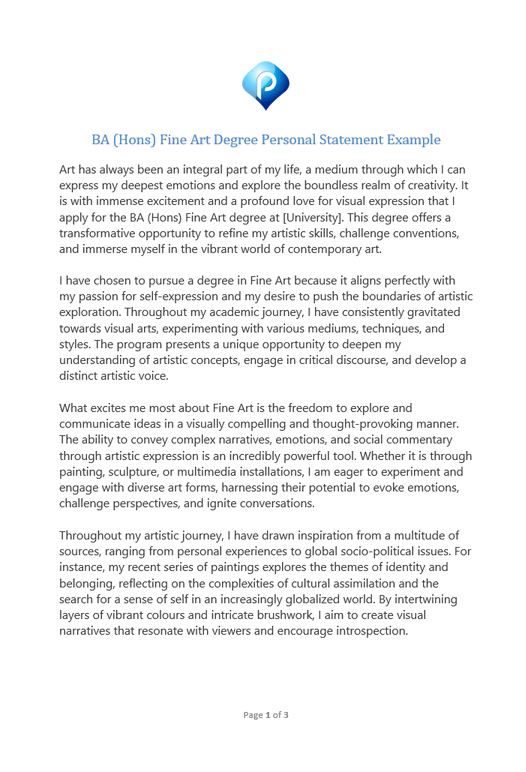 Fine Art Ba Hons Degree Personal Statement Fine Art Ba Hons Degree Personal Statement