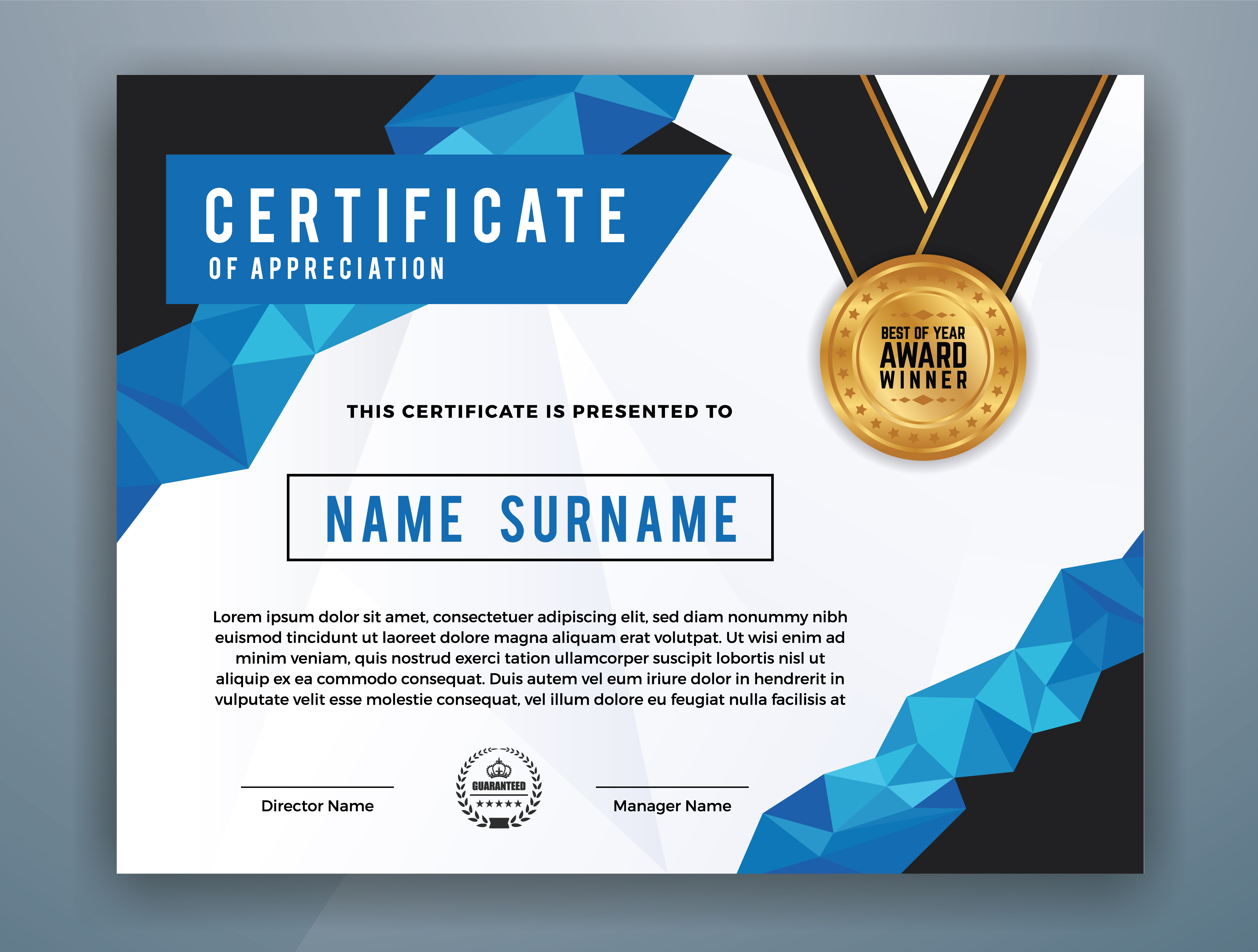 Multipurpose Professional Certificate Template Design Multipurpose Professional Certificate Template Design