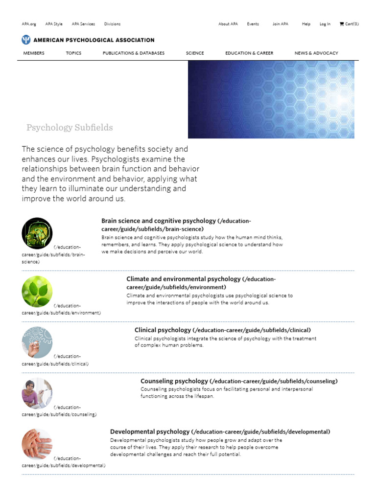 Psychology Subfields Career Paths Psychology Daily Lesson Psychology Subfields Career Paths Psychology Daily Lesson