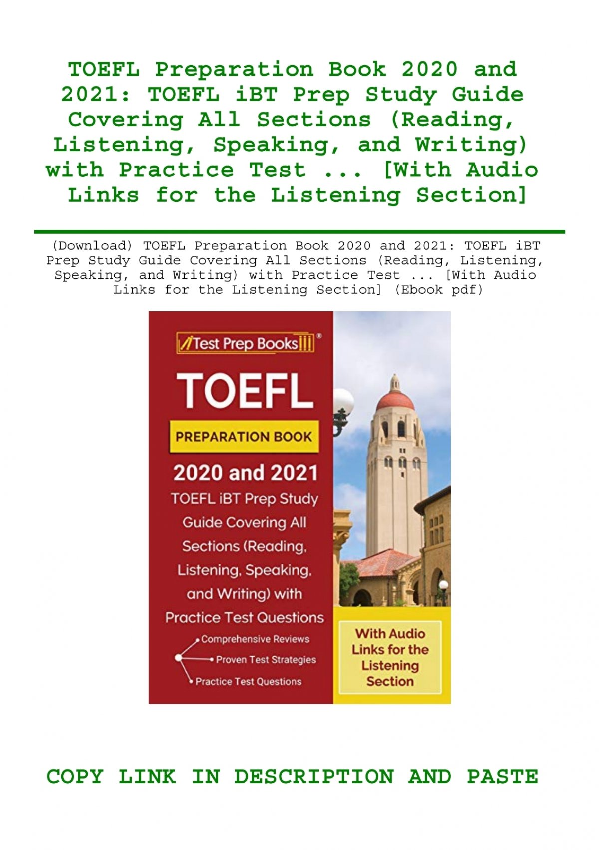 Toefl Preparation Book 2020 And 2021 Toefl Toefl Preparation Book 2020 And 2021 Toefl
